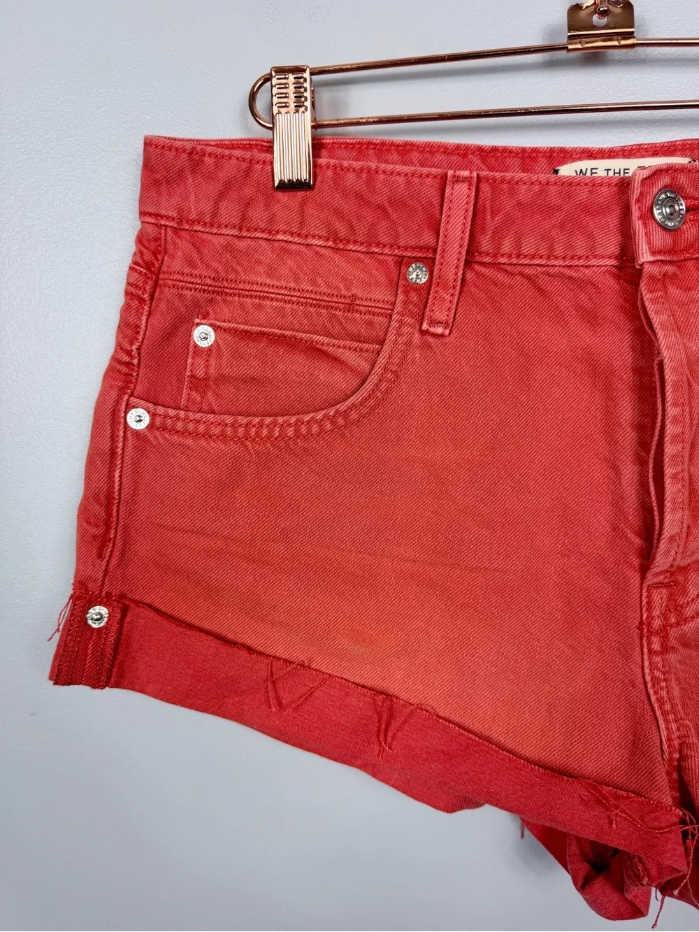 NWT We The Free picante red cali cuffed shortie shorts size 30